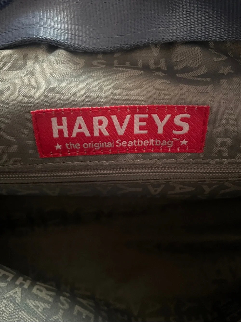 Harveys Denim Light Blue Woven Tote Bag with Red Tag